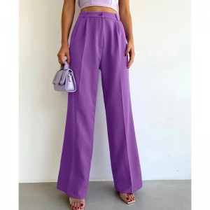 Europa och USA Summer Loose Thin Temperament Wide Leg Pants Fashion Versatile Casual Pants